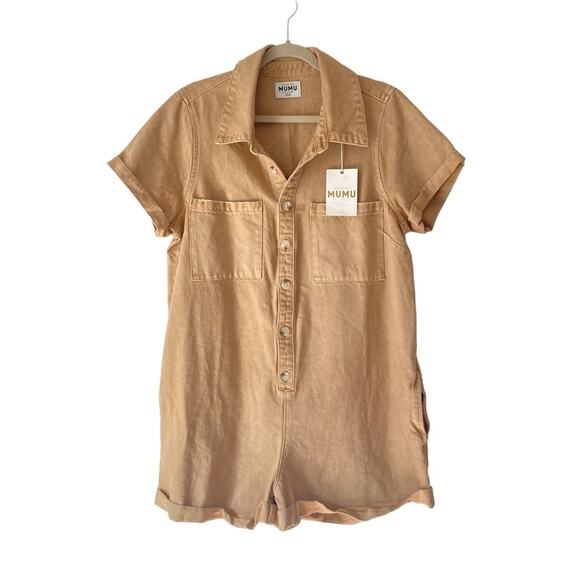 Show Me Your MuMu NWTs Ranger Romper size XL Tan Safari - Picture 2 of 8